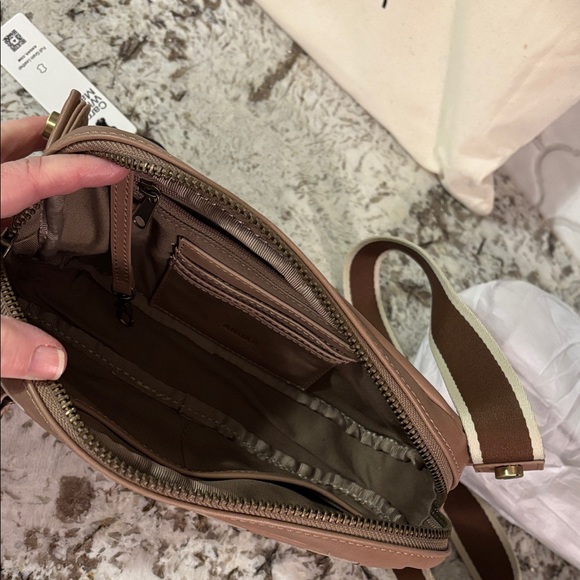 Andar The Devin Checkered Crossbody Bag in Tan and Cream - Picture 13 of 13